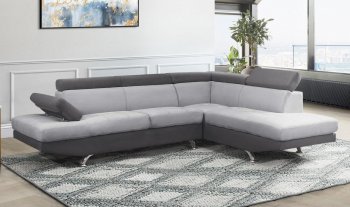 U9785 Sectional Sofa in Light Gray & Dark Gray Fabric by Global [GFSS-U9785]