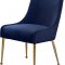 Owen Dining Chair 744 Set of 2 Navy Velvet Fabric by Meridian