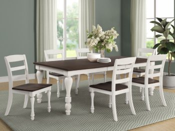 Madelyn 7Pc Dining Room Set 110381 Dark Cocoa & White by Coaster [CRDS-110381-Madelyn]