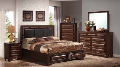 B2750G Bedroom in Cherry w/2 Drawer Bed & Options