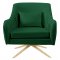 Paloma Accent Chair 585 in Green Velvet Fabric by Meridian