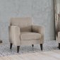 Theo Accent Chair & Ottoman in Cream Fabric by Bellona