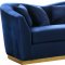 Arabella Sofa 617 in Navy Velvet Fabric by Meridian w/Options