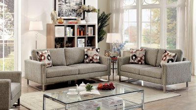 Lauren II Sofa Set CM6855 in Pewter Chenille Fabric w/Options