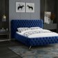 Delano Bed in Navy Velvet Fabric by Meridian w/Options