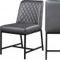 Bryce Dining Chair 918 Set of 2 in Grey Faux Leather -Meridian