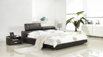 Cannes Bed in Brown Leather by Casabianca [CBB-Cannes Brown]