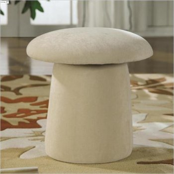 Cream Fabric Mushroom Shaped Modern Ottoman w/Swivel Seat [CRO-500919]