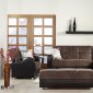 Modern Chocolate Sectional Sofa with Storage Spaces