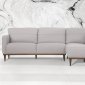 Tampa Sectional Sofa 54970 54990 Pearl Gray Leather by Mi Piace