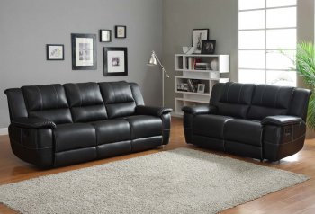 Cantrell Motion Sofa 9778BLK in Black by Homelegance w/Options [HES-9778BLK Cantrell]