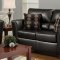 Black Faux Leather Modern Casual Sofa & Loveseat Set w/Options