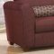 Wine Chenille Contemporary Living Room w/Hardwood Frame