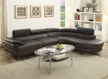 F6969 Sectional Sofa in Espresso Faux Leather by Boss [PXSS-F6969 Espresso]