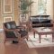 Vintage Inspired Dark Brown Bycast Leather Living Room Set