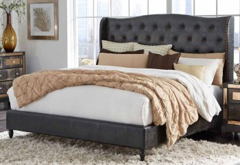 8856 Upholstered Bed in Chocolate by Global w/Options [GFB-8856-Choc]