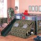 Camouflage Tent Modern Bunk Bed w/Ladder & Slide