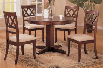 Dark Cherry Casual Round Dinette Table w/Optional Chairs [PXDS-F2139]