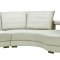 Oversized Sectional Sofa in Off White Leather