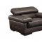 Brown Full Leather Modern Sofa & Loveseat Set w/Options