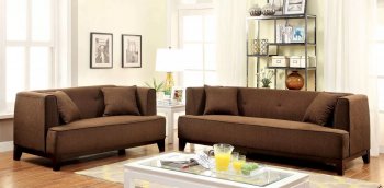 Sofia CM6761BR Sofa in Brown Fabric w/Options [FAS-CM6761BR-Sofia]