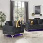 U98 Sofa & Loveseat Set in Black Velvet by Global w/Options