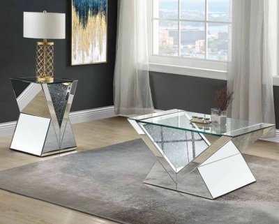 Noralie Coffee Table in Mirror 84725 by Acme w/Options