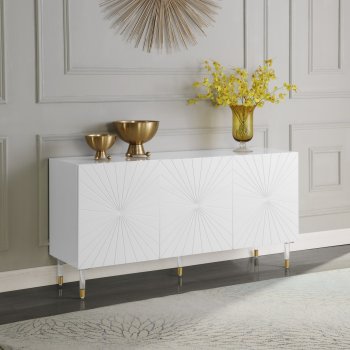 Starburst Buffet 316 in White Lacquer by Meridian [MRBU-316 Starburst]