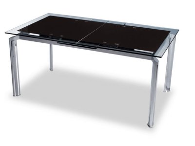 Contemporary Dining Table with Glass Top and Metal Frame