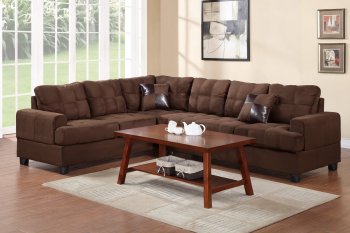 F7627 Sectional Sofa by Boss in Chocolate Microfiber [PXSS-F7627]