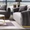 Elchanon Sofa 55670 in Gray Velvet & Gold by Acme w/Options