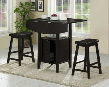 Ebonized Cherry Finish Modern 3Pc Counter Height Dinette Set [HEDS-5321]