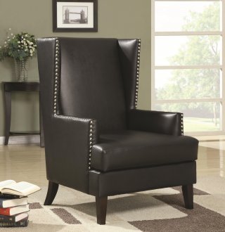 902078 Accent Chair in Black Leatherette by Coaster