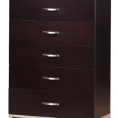 Dark Cappuccino Finish Contemporary Chest With Metal Legs