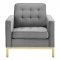 Loft Sofa in Gray Velvet Fabric by Modway w/Options