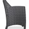 Black Modern 5pc Outdoor Dinette Set w/Weave Top Table