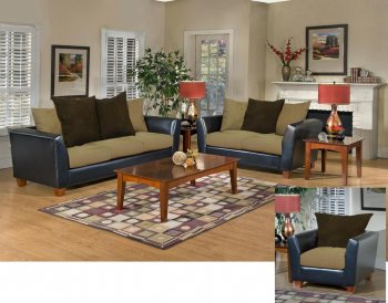 4650 Jane Sofa & Loveseat Set in Bulldozer Mocha by Chelsea [CHFS-TU-4650 Jane BM]