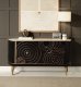 Accorsa Console Cabinet AC02109 Black & Gold - Acme w/Marble Top