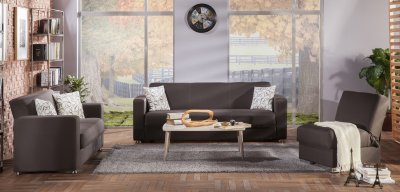 Tokyo Diego Brown Sofa Bed in Fabric by Sunset w/Options