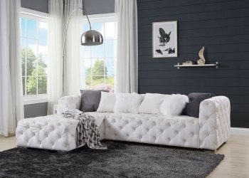 Qokmis Sectional Sofa LV00391 Beige Velvet by Acme [AMSS-LV00391 Qokmis]