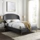 Mira Upholstered Platform Queen Bed in Gray Velvet by Modway