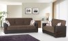 Safir Sofa Bed in Brown Microfiber by Rain w/Optional Items