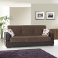 Safir Sofa Bed in Brown Microfiber by Rain w/Optional Items