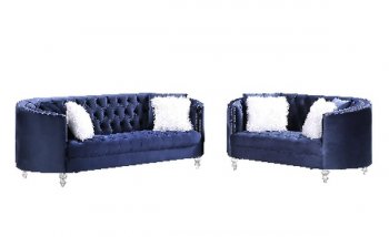 LCL-008 Sofa & Loveseat Set in Navy Blue Velvet [BDS-LCL-008 Navy Blue]