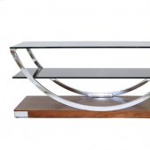 Amanda TV Unit w/Walnut Base & Black Glass Top by Whiteline