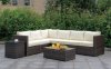 Ilona Outdoor Patio Sectional CM-OS2136-Set8 in Ivory & Espresso