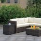 Ilona Outdoor Patio Sectional CM-OS2136-Set8 in Ivory & Espresso