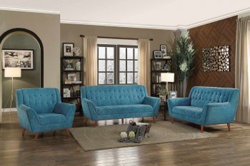 Erath Sofa 8244BU in Blue Fabric by Homelegance w/Options [HES-8244BU Erath]