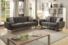 F6524 Sofa & Loveseat Set in Ash Black Fabric by Poundex