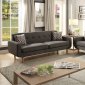 F6524 Sofa & Loveseat Set in Ash Black Fabric by Poundex